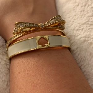 Kate Spade Bow Bracelet and White Logo Cuff